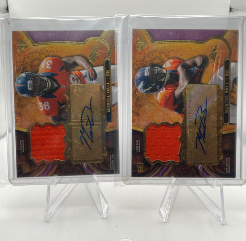 2013 Topps Triple Threads Montee Ball Rookie Game-Worn Patch Auto /75 Set (x2)