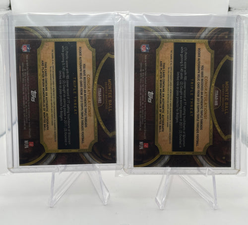 2013 Topps Triple Threads Montee Ball Rookie Game-Worn Patch Auto /75 Set (x2)