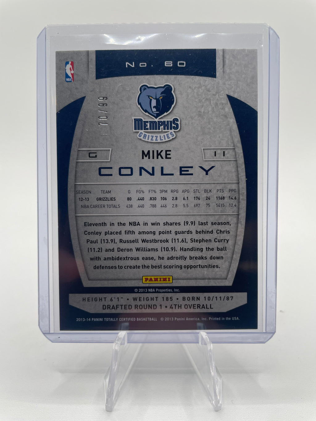 2014-14 Panini Totally Certified Mike Conley Red Foil /99 #60