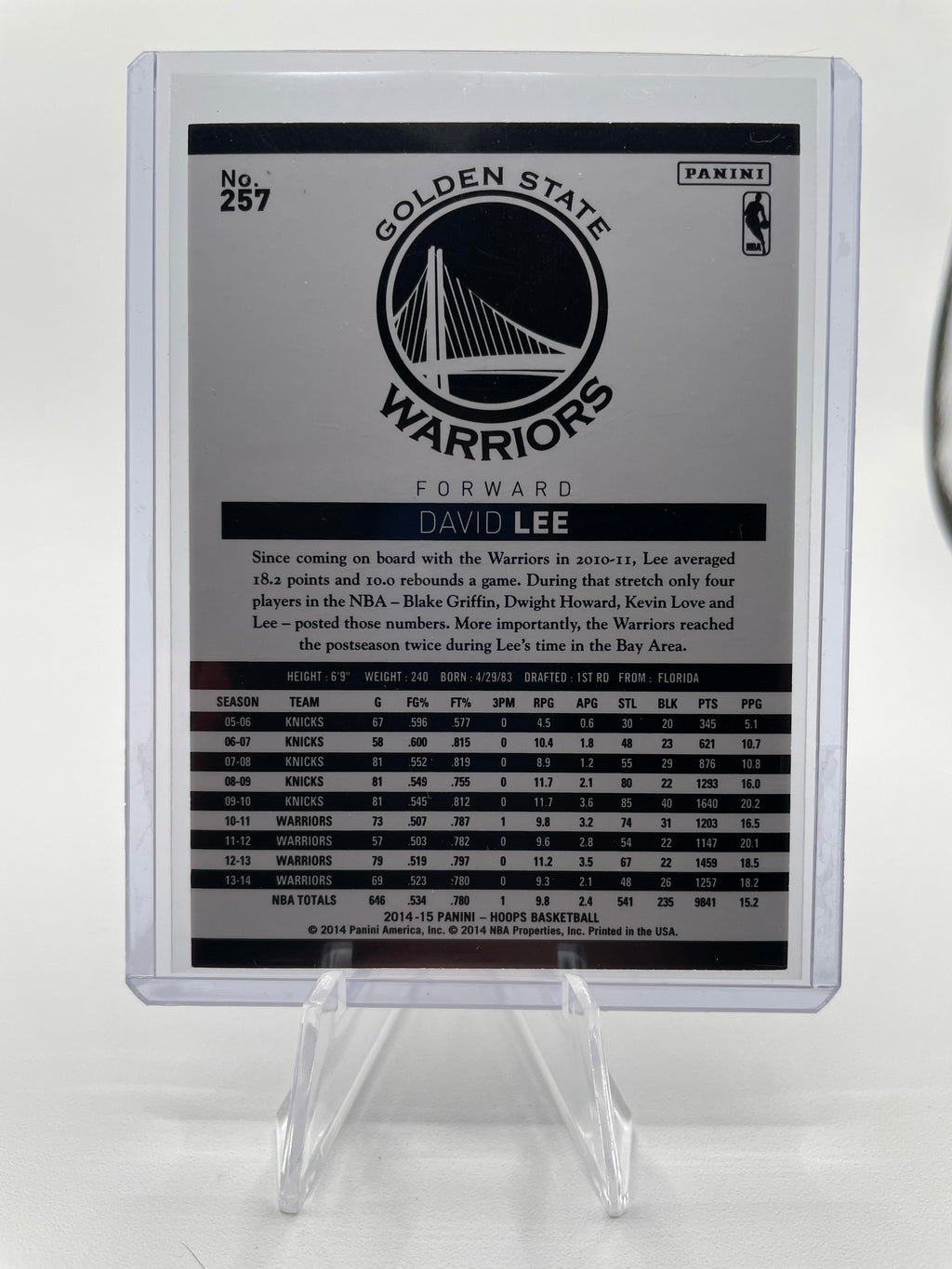 2014-15 Panini Hoops David Lee #257 Silver Refractor /399