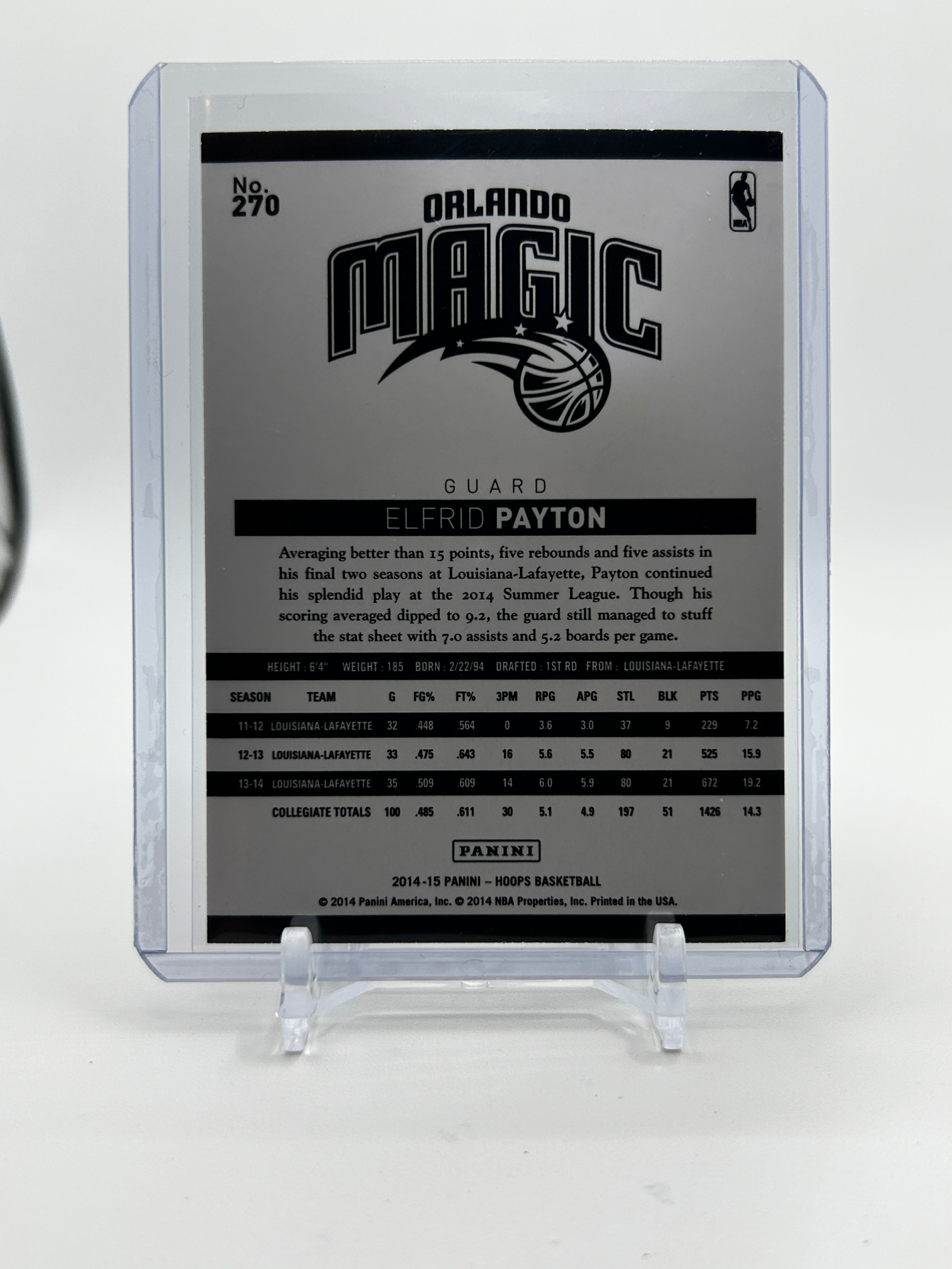 2014-15 Panini NBA Hoops Elfrid Payton Rookie Gold Border SP #270