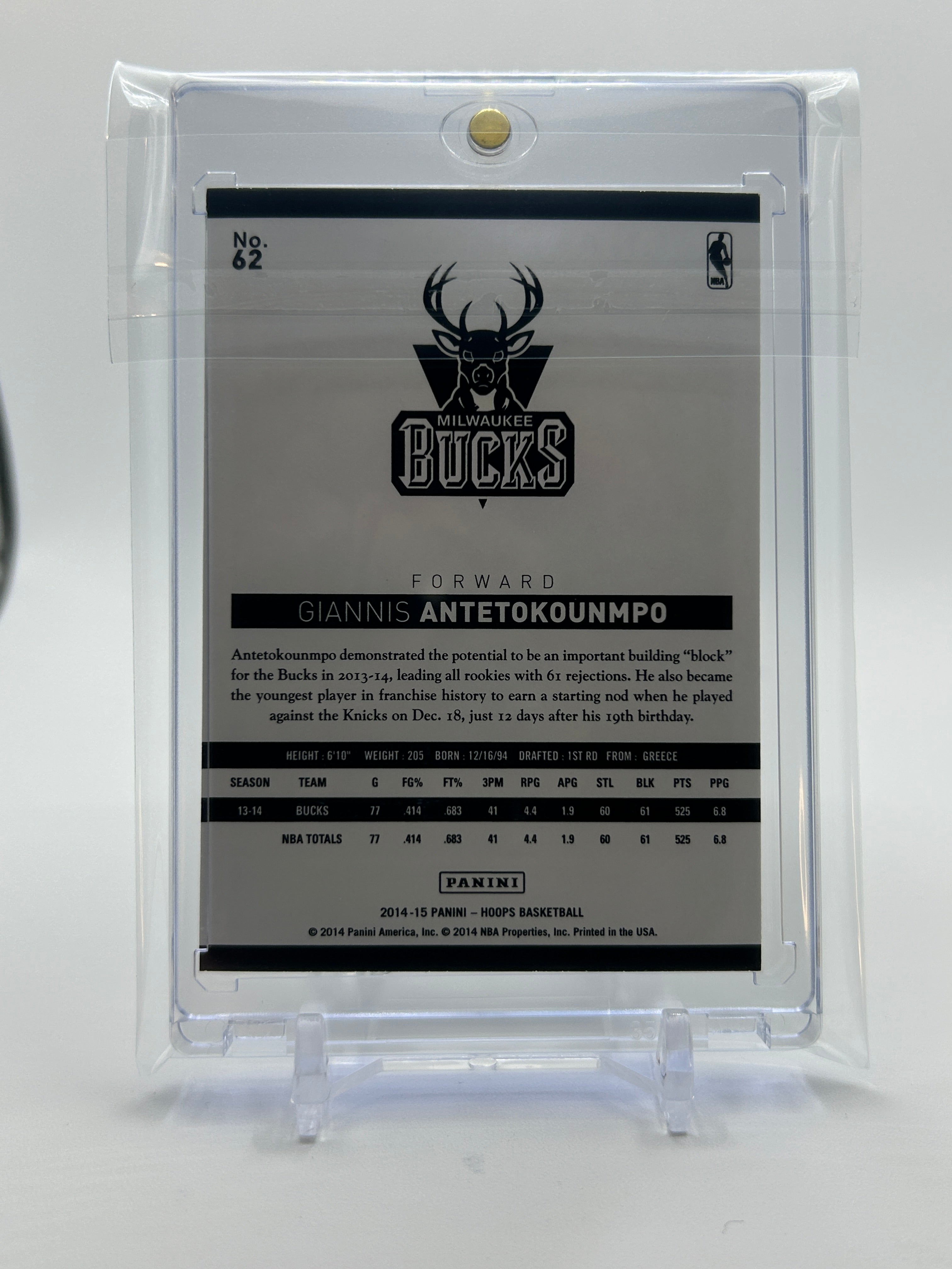 2014-15 Panini NBA Hoops Giannis Antetokounmpo #62