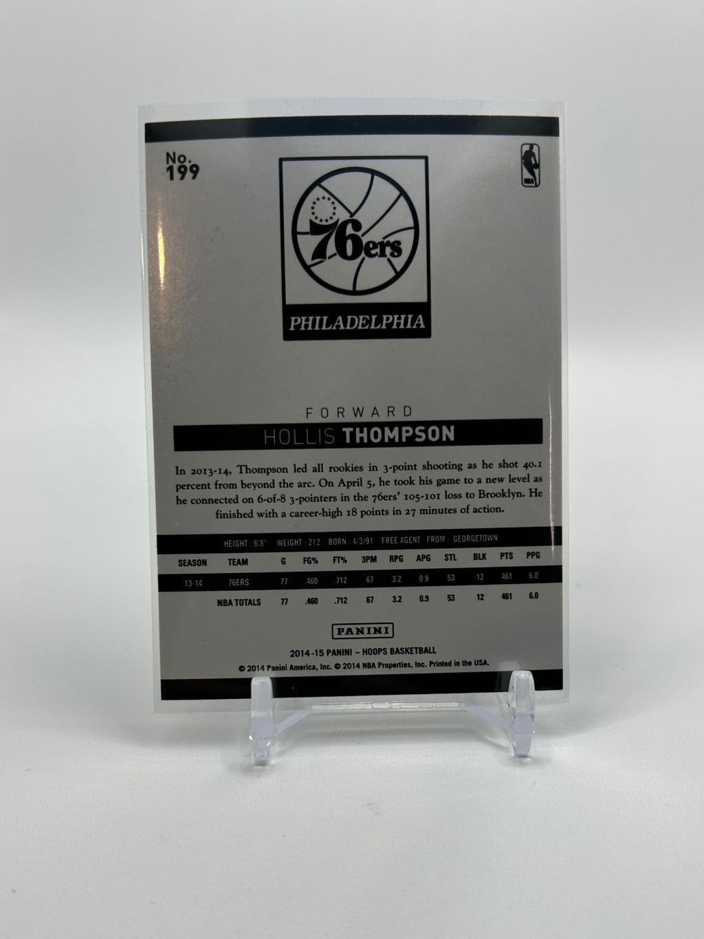 2014-15 Panini NBA Hoops Hollis Thompson Silver Foil /399