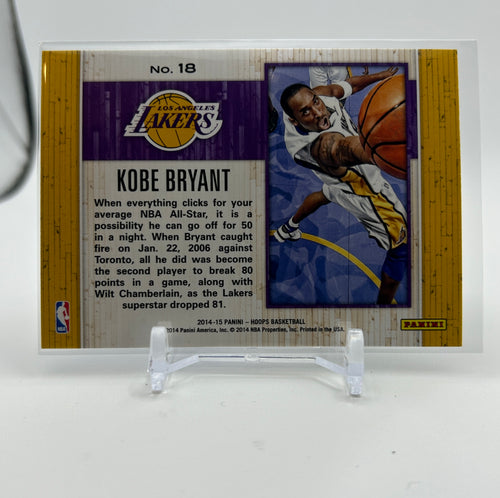 2014-15 Panini NBA Hoops Kobe Bryant Moments of Greatness 81 Points #18