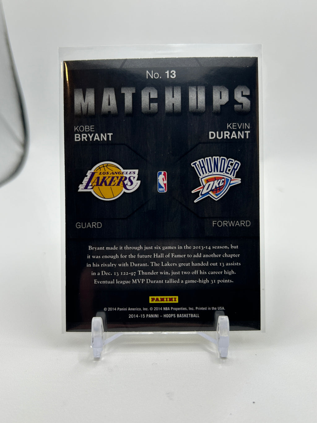2014-15 Panini NBA Hoops Kobe Bryant + Kevin Durant Matchups SP #13