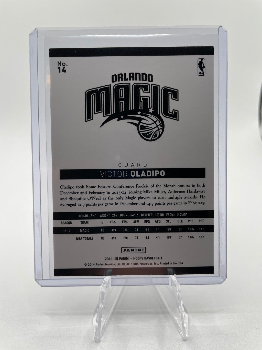 2014-15 Panini NBA Hoops Victor Oladipo Artists Proof Silver Prizm /99 #14
