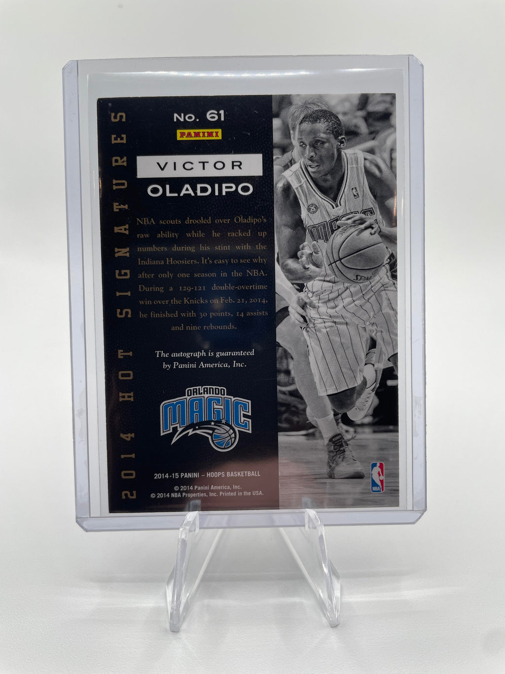 2014-15 Panini NBA Hoops Victor Oladipo Hot Signatures Refractor Auto #61