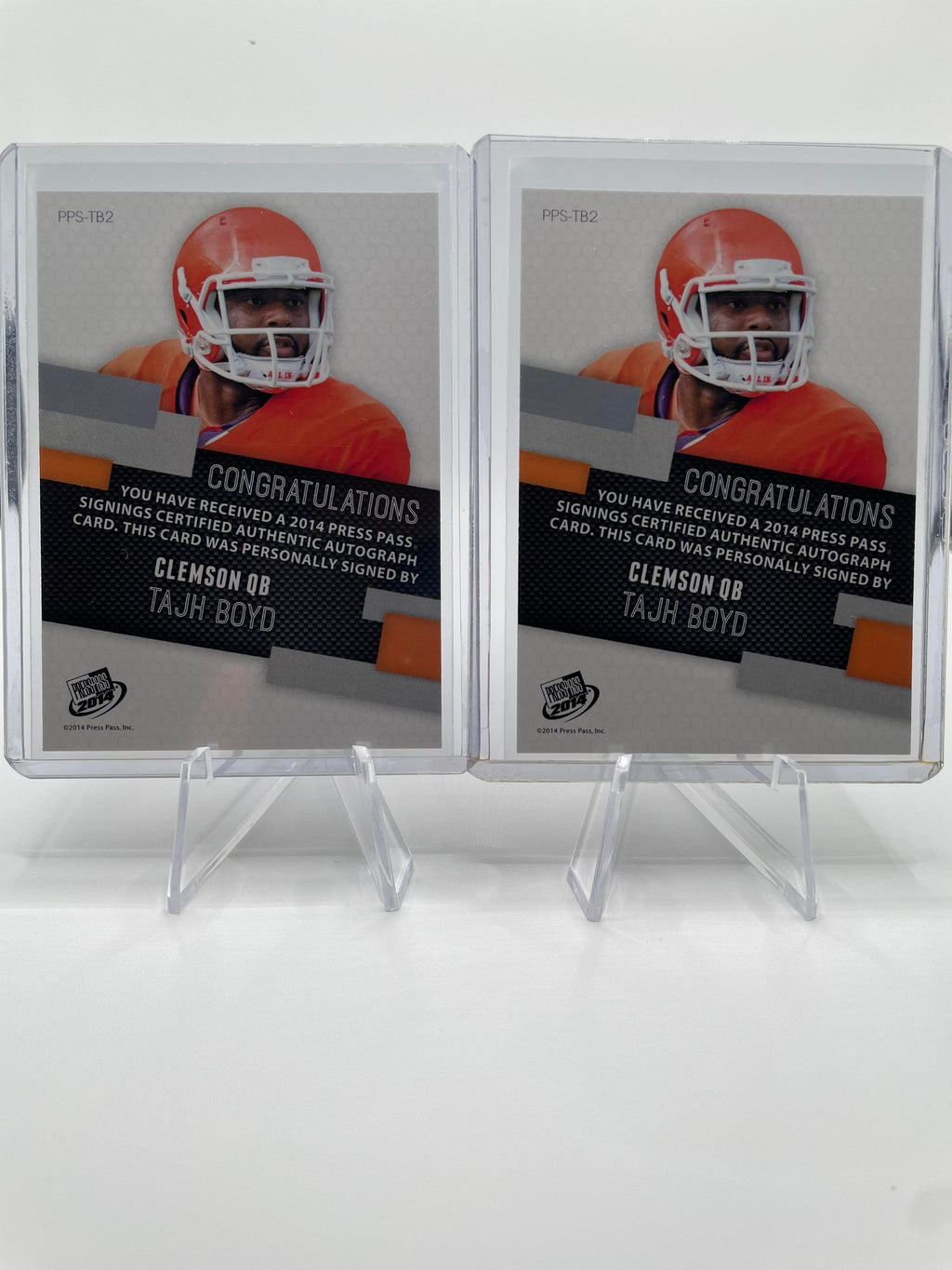 2014 Press Pass Tajh Boyd Bronze On-Card Rookie Auto /199 + Base Autos (x2)