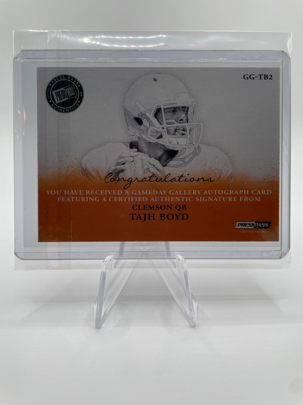 2014 Press Pass Tajh Boyd Gameday Gallery On-Card Rookie Auto /150