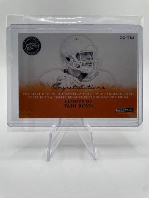 2014 Press Pass Tajh Boyd Gameday Gallery On-Card Rookie Auto /150