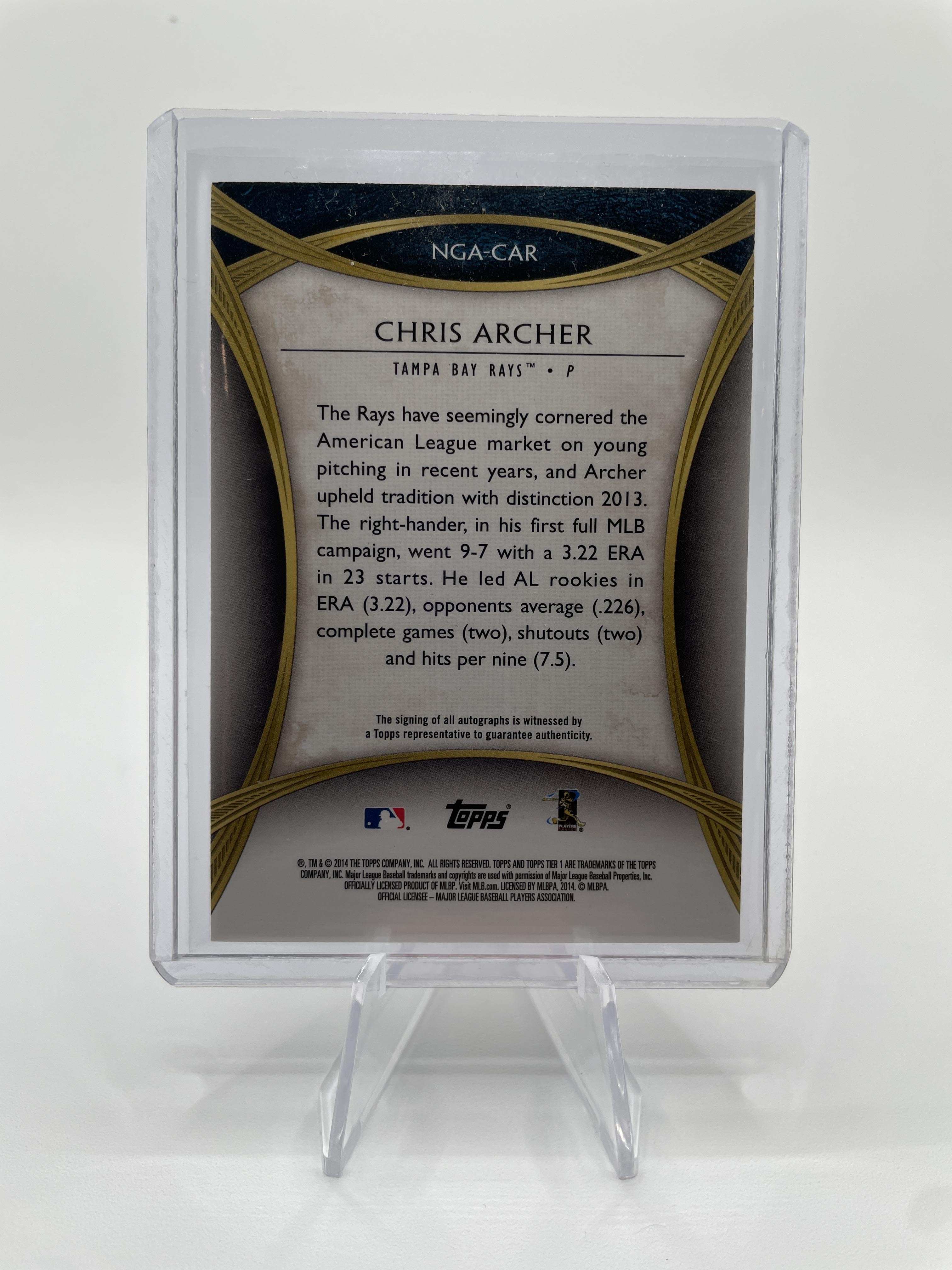 2014 Topps Tier One Chris Archer New Guard Rookie Auto /181