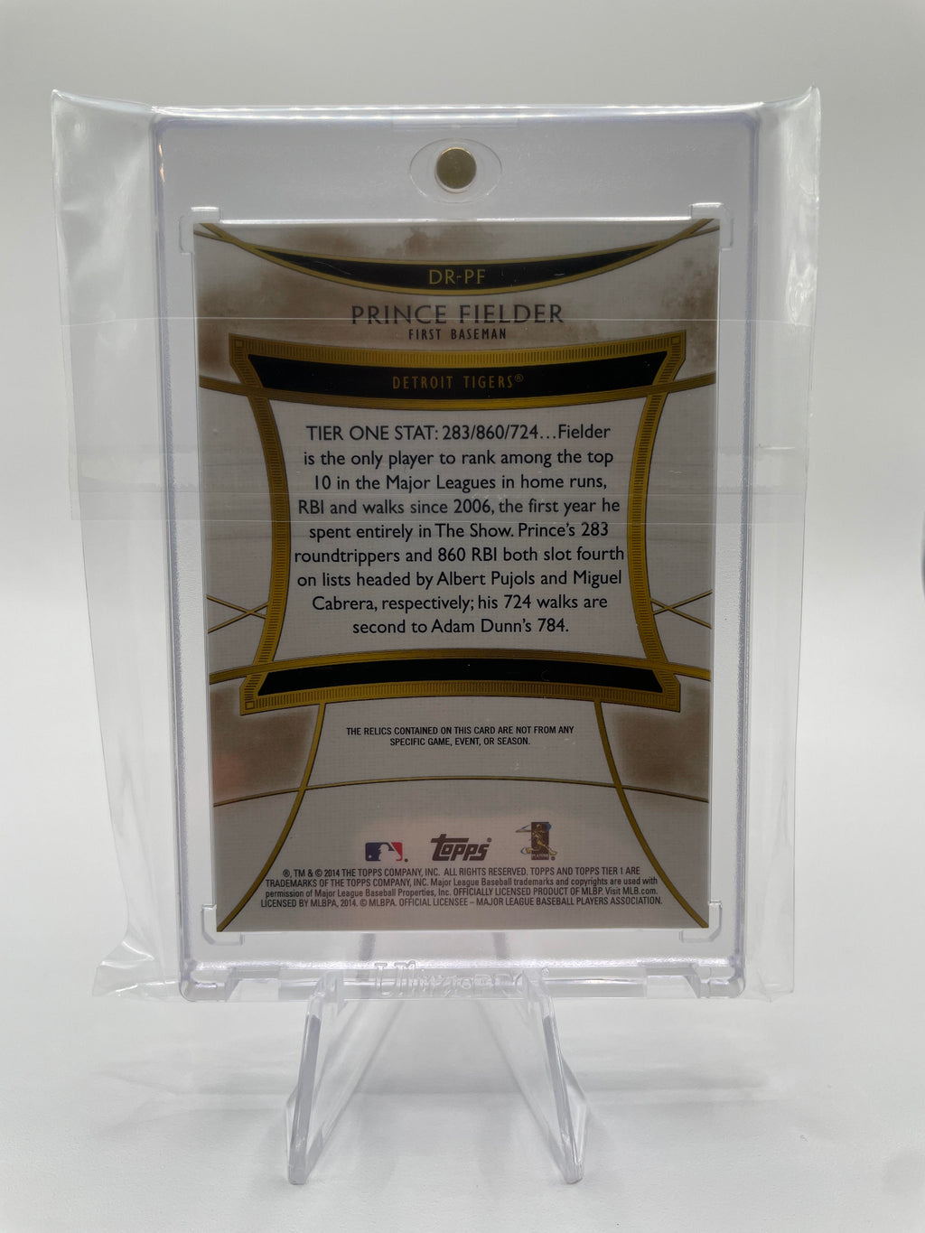 2014 Topps Tier One Prince Fielder Relics Dual /50 #DR-PF
