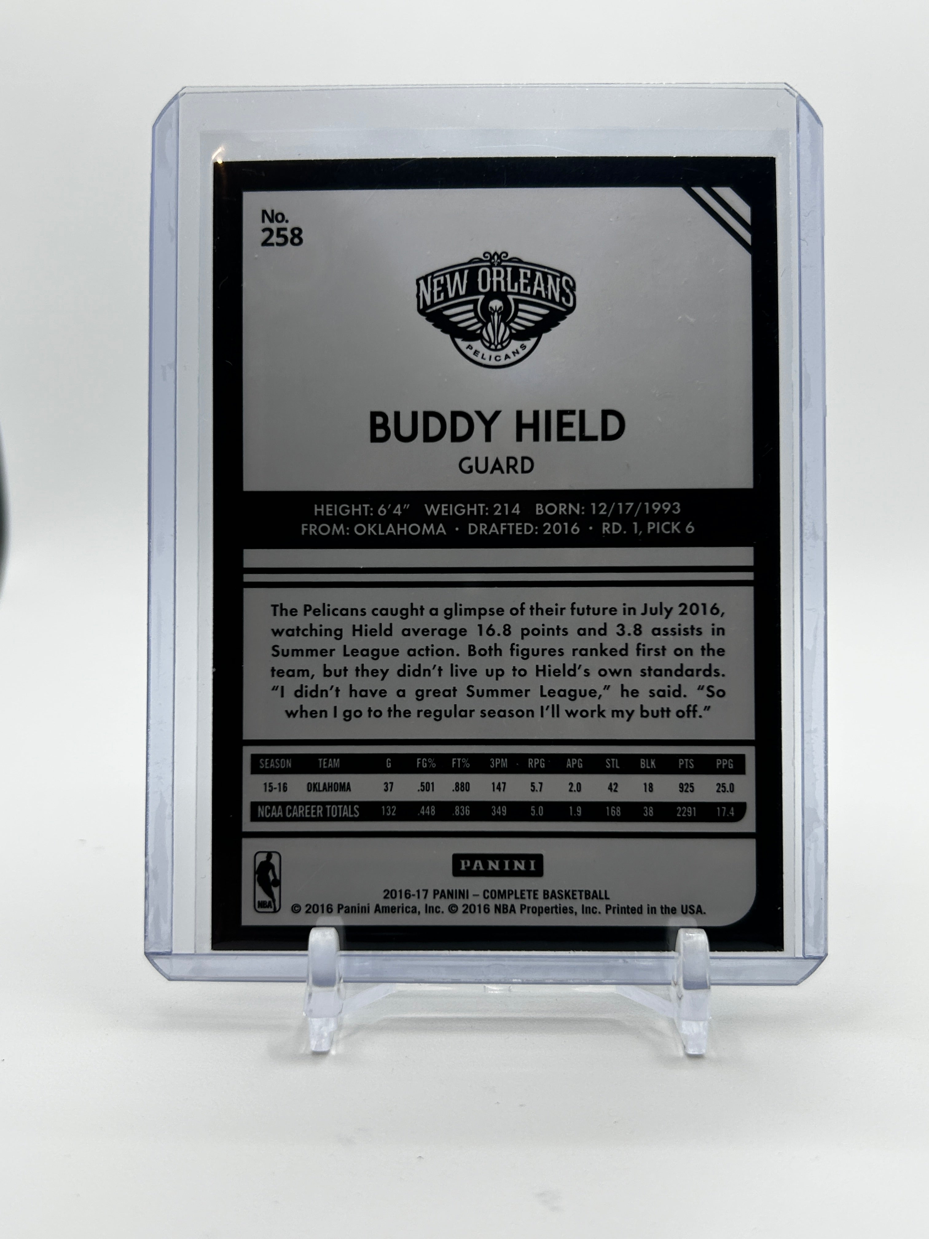 2016-17 Panini Complete Buddy Hield Rookie #258