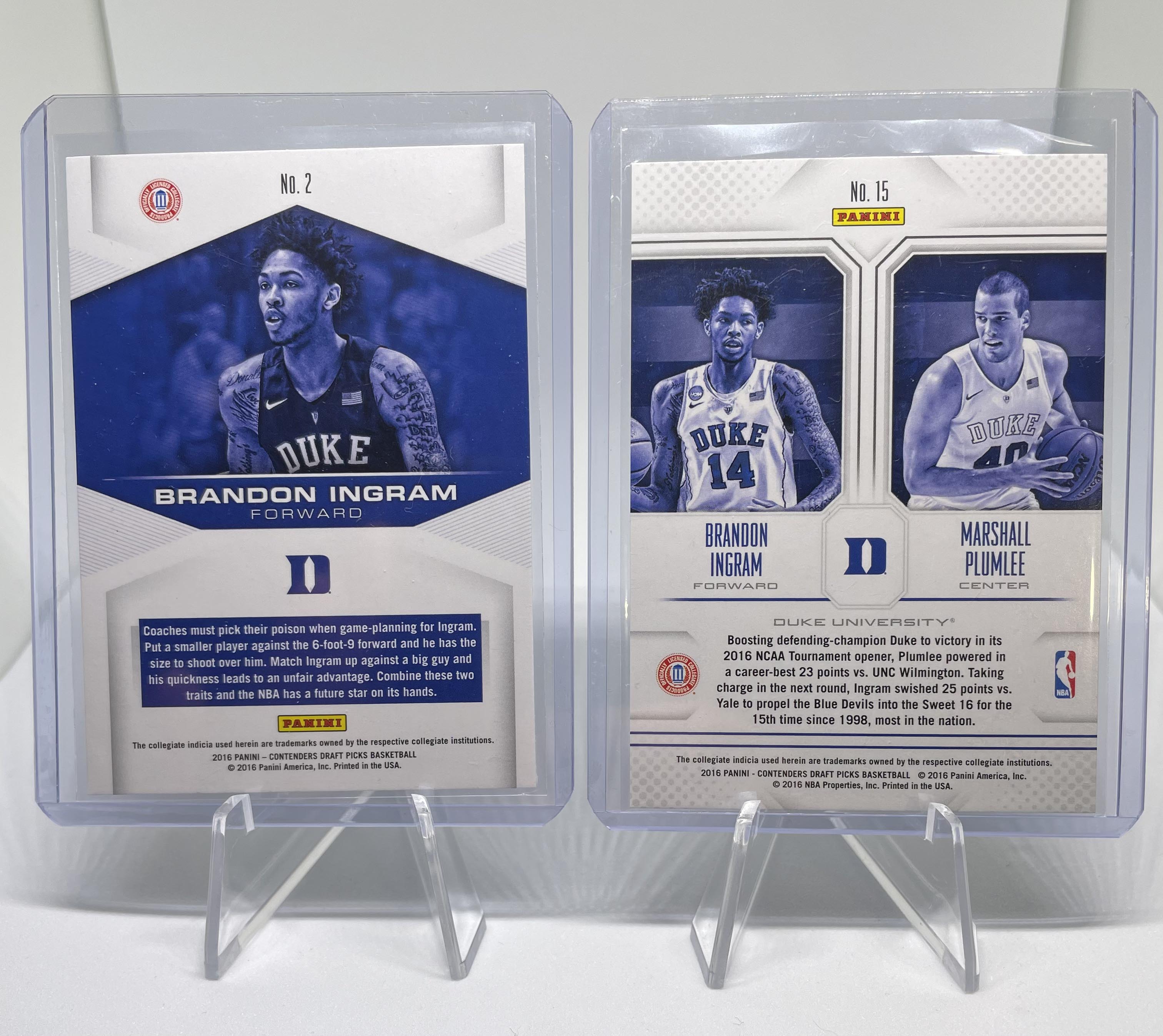 2016-17 Panini Contenders Brandon Ingram Gameday + Connections Rookie Insert Set