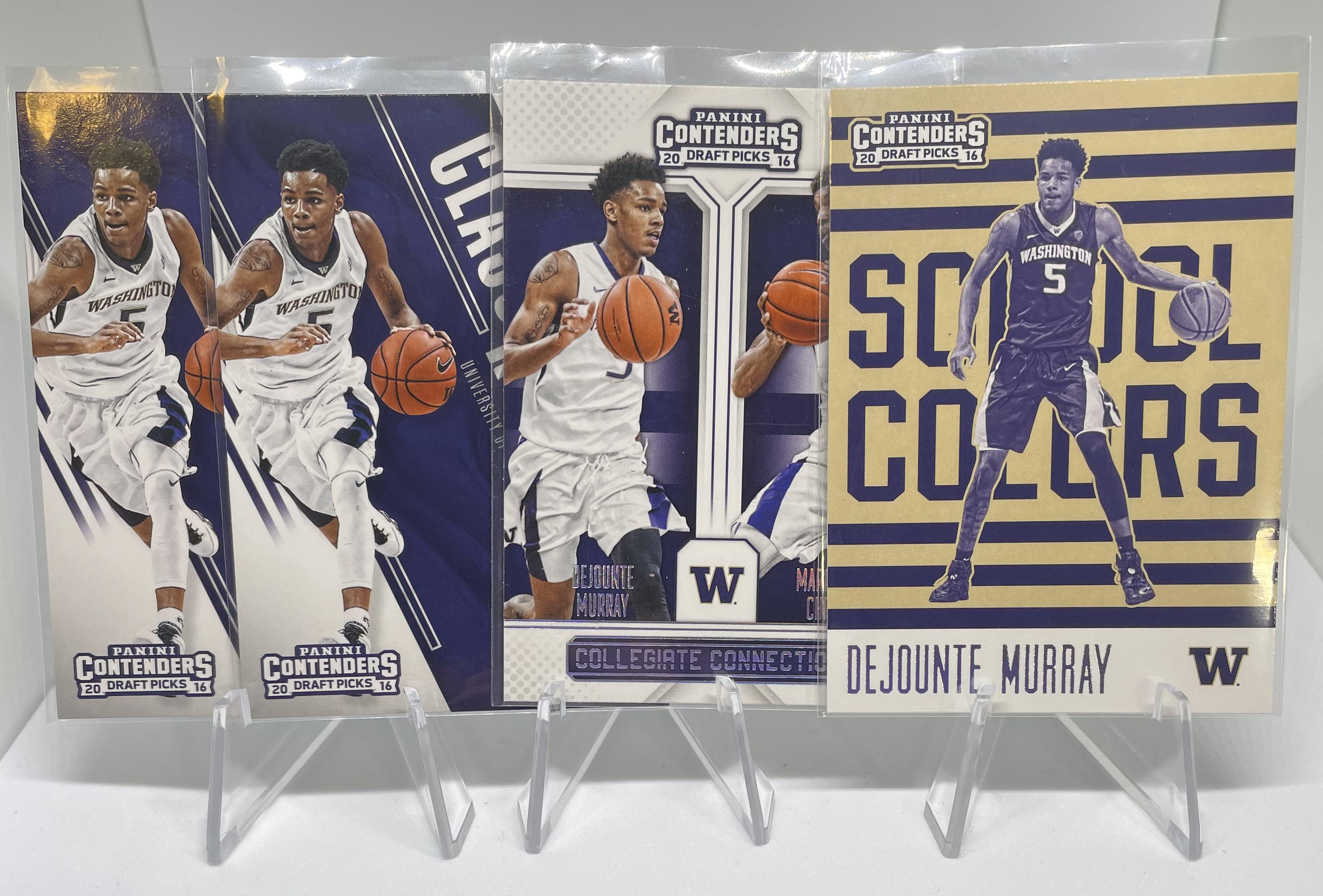 2016-17 Panini Contenders DeJounte Murray Game day + Connections Rookie Set (x4)