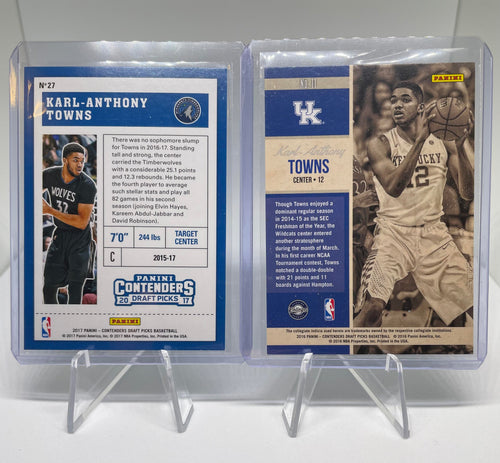 2016-17 Panini Contenders Karl-Anthony Towns Old School Colors + Base