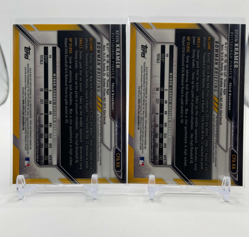 2016 Bowman Chrome Kevin Kramer Prospect Auto Rookie Set (x2) #CPA-KK