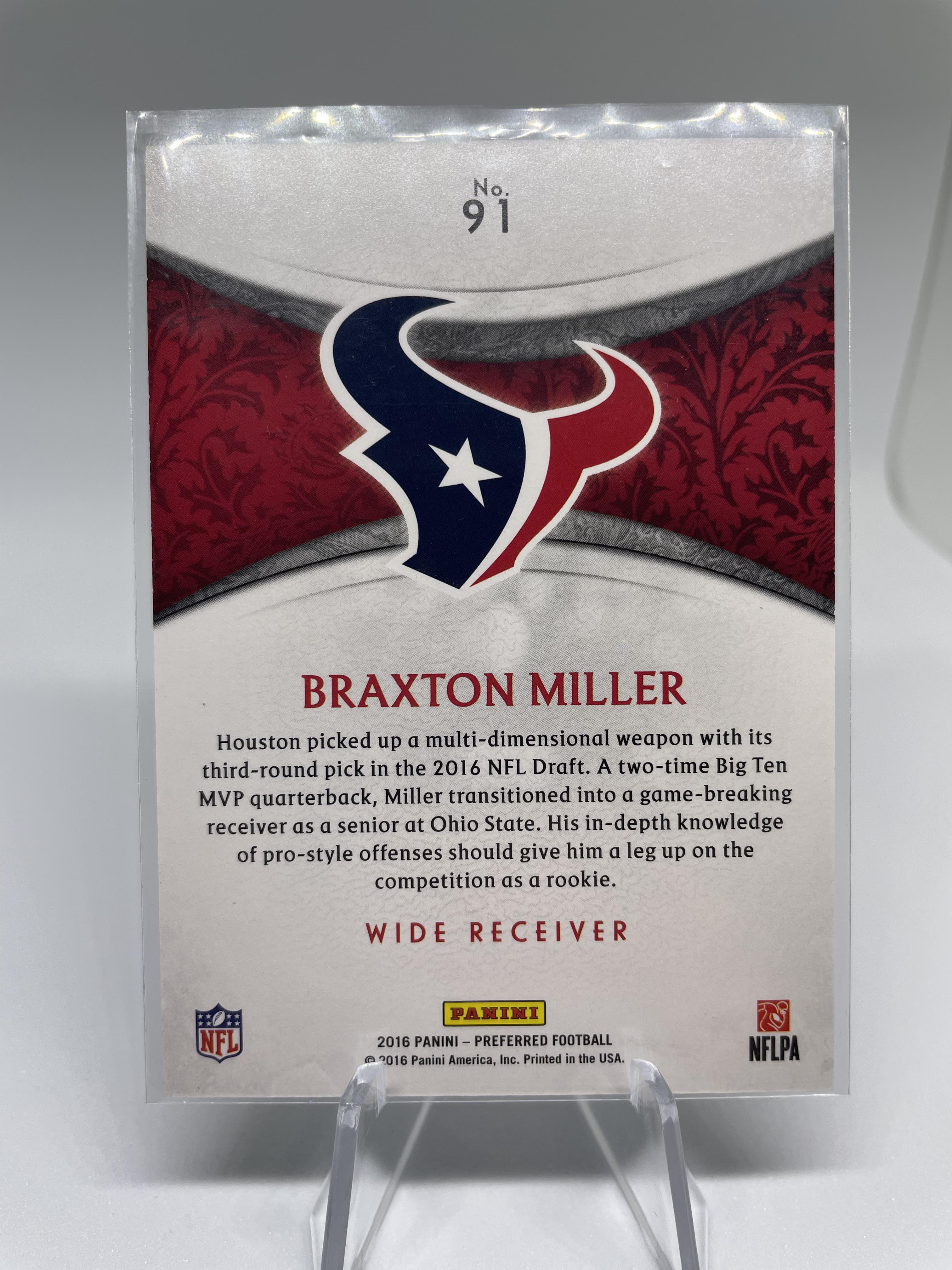 2016 Panini Crown Royale Braxton Miller Red Foil /249 Rookie #91
