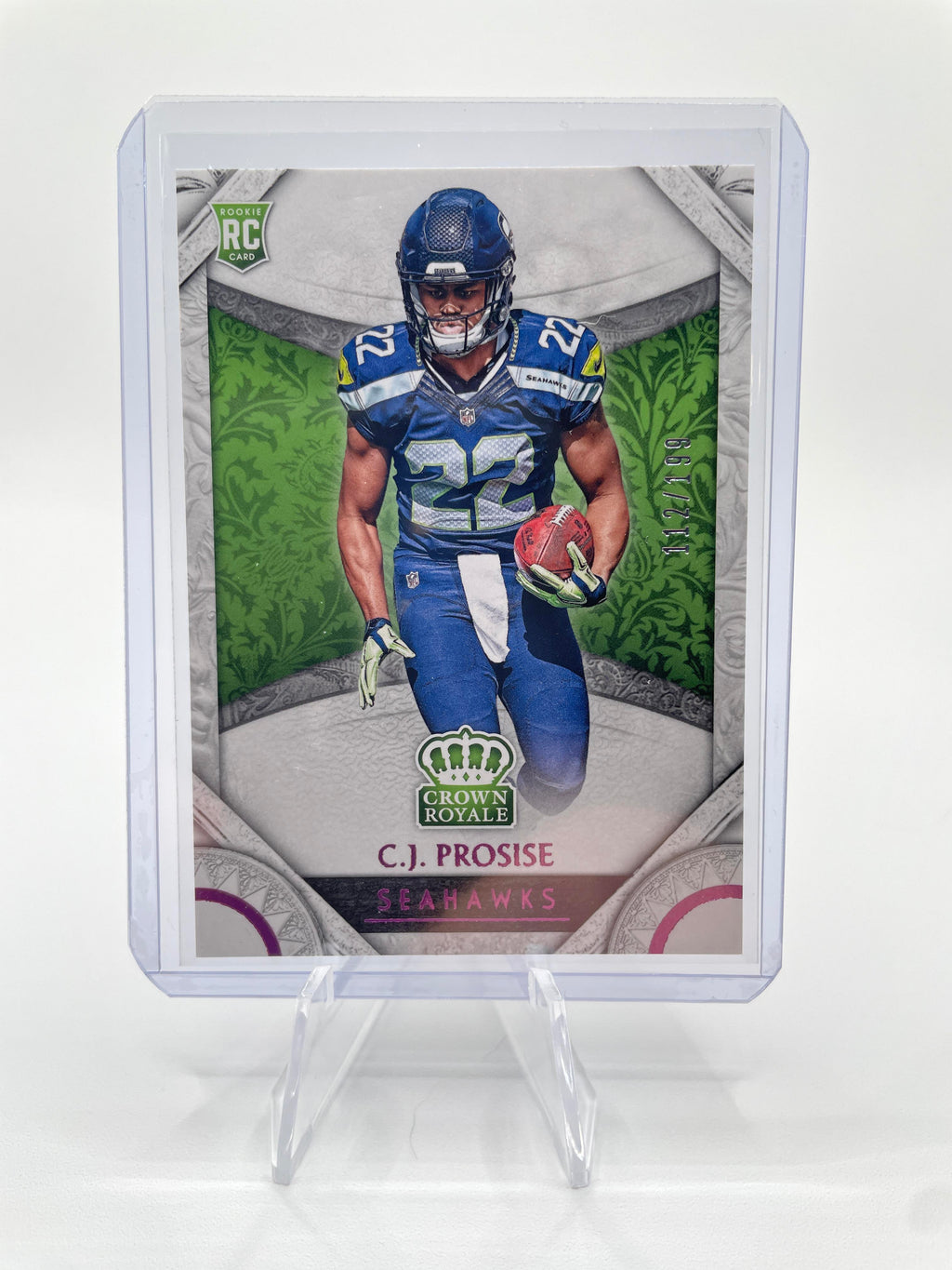 2016 Panini Crown Royale CJ Prosise Pink Foil Rookie /199