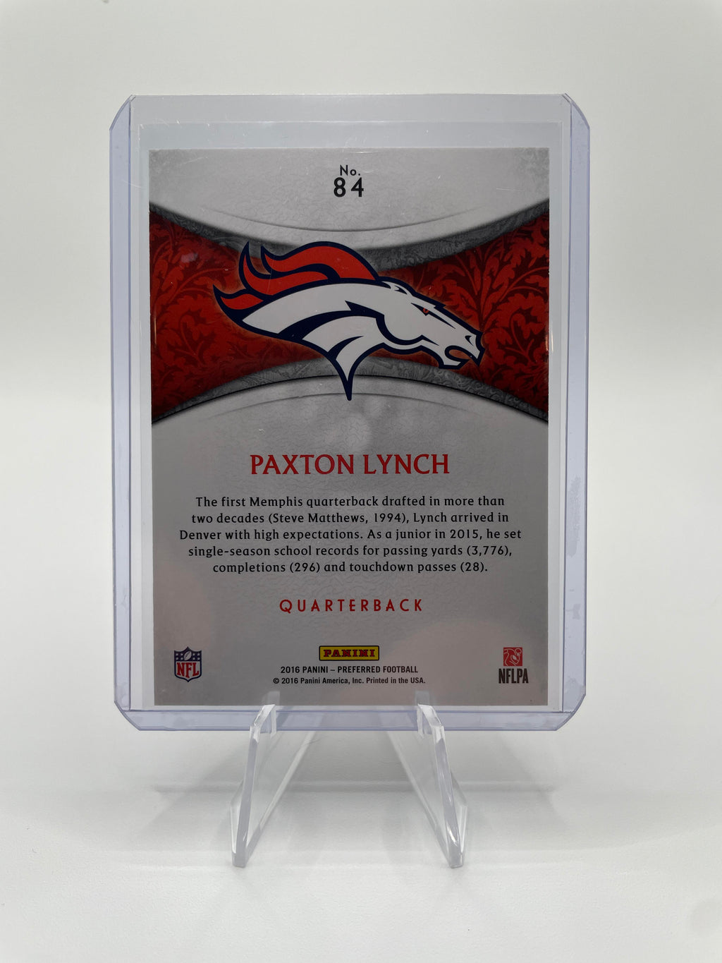 2016 Panini Crown Royale Paxton Lynch Orange Foil /249 Rookie #84