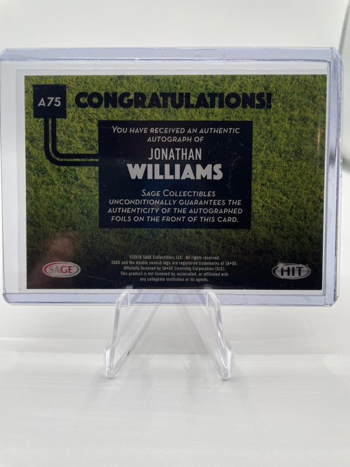 2016 Sage Hit Jonathan Williams Rookie Auto #A75