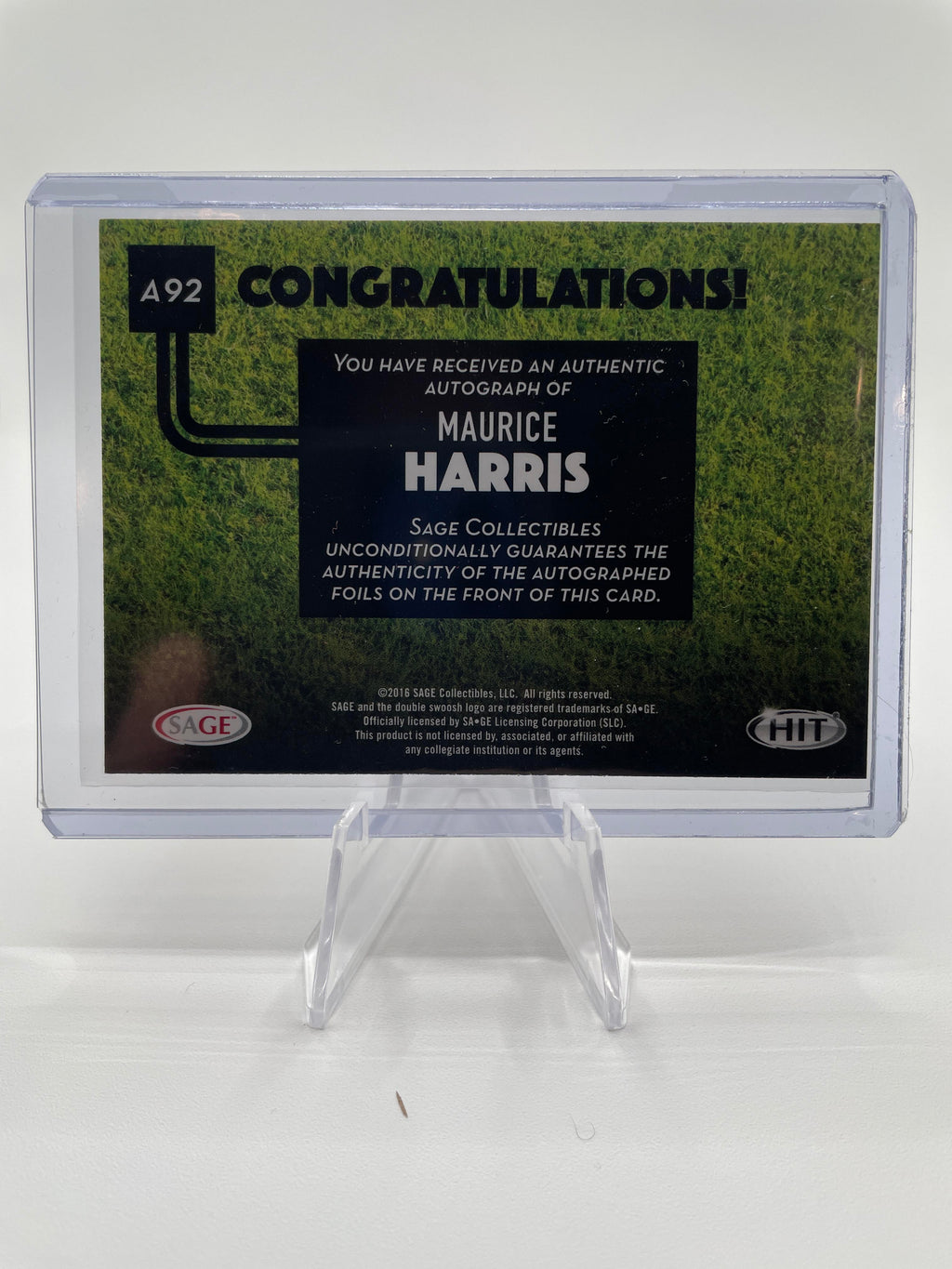 2016 Sage Hit Maurice Harris Rookie Auto #A92