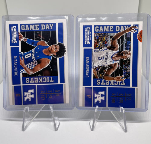 2017-18 Panini Contenders De'Aaron Fox + Bam Adebayo Gameday Ticket Rookie Set