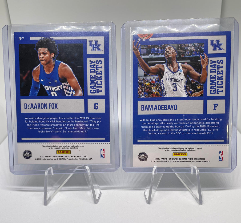 2017-18 Panini Contenders De'Aaron Fox + Bam Adebayo Gameday Ticket Rookie Set