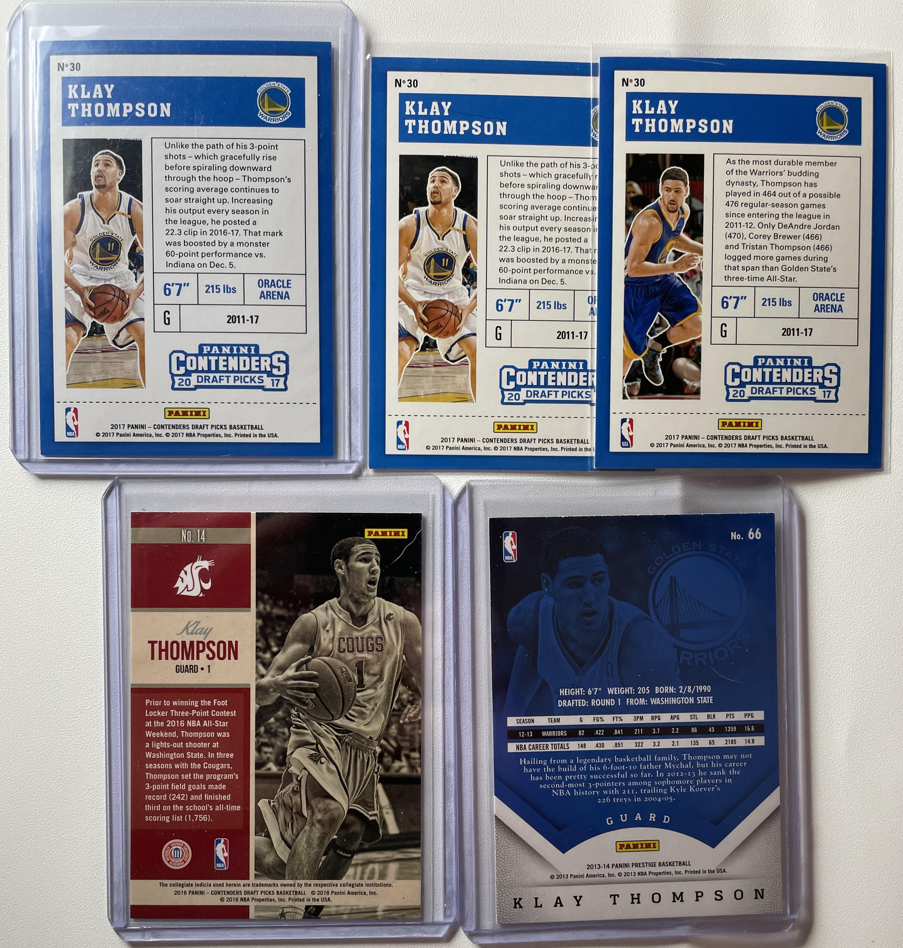 2017-18 Panini Contenders Klay Thompson Draft Ticket /99 + School Colors + Var