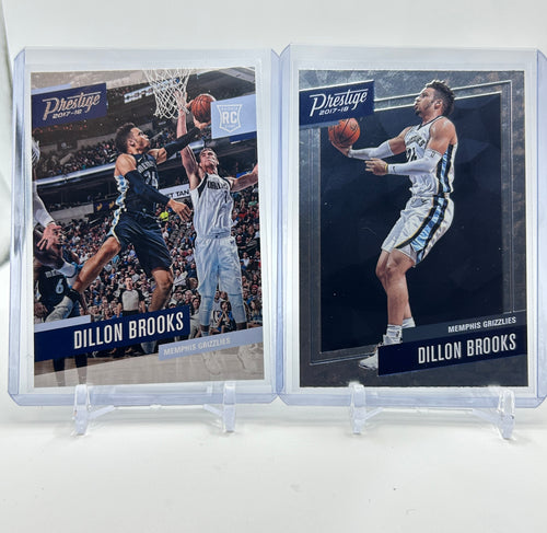 2017-18 Panini Prestige Dillon Brooks Silver Foil Rookie SP #43 + Base #192 Set