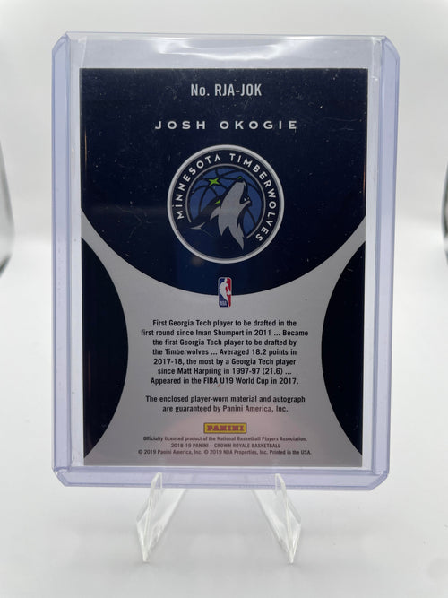 2018-19 Panini Crown Royale Josh Okogie Rookie Patch Auto /199