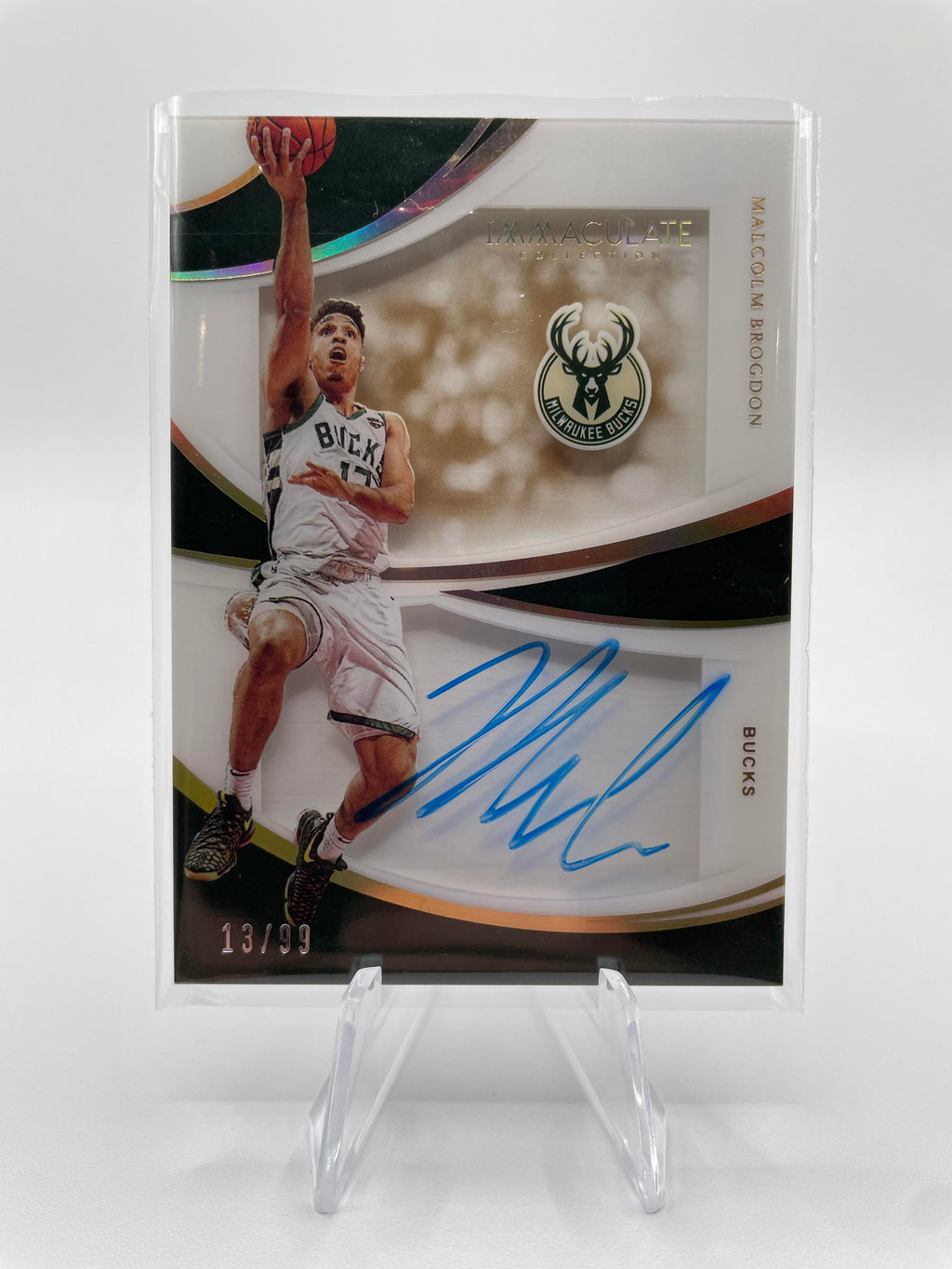 2018-19 Panini Immaculate Collection Malcolm Brogdon Shadowbox Auto /99