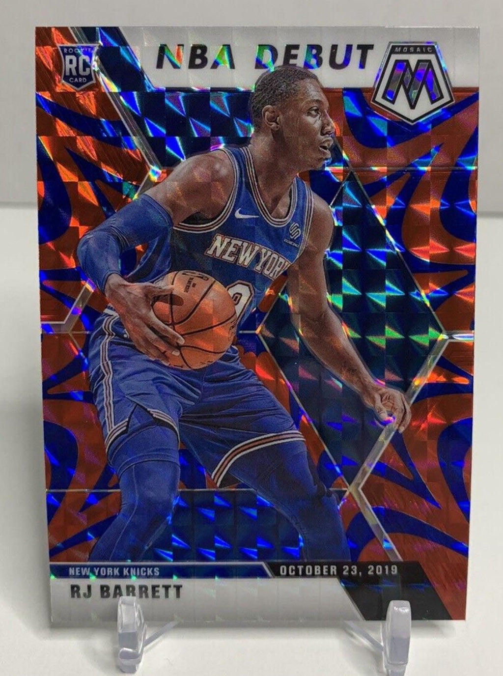 2018-19 Panini Mosaic RJ Barrett NBA Debut Blue Red Prizm Rookie SP #270