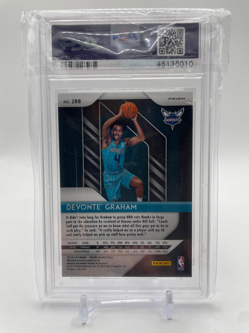 2018-19 Panini Prizm Devonte' Graham Silver Prizm Rookie #288 PSA 9 Mint