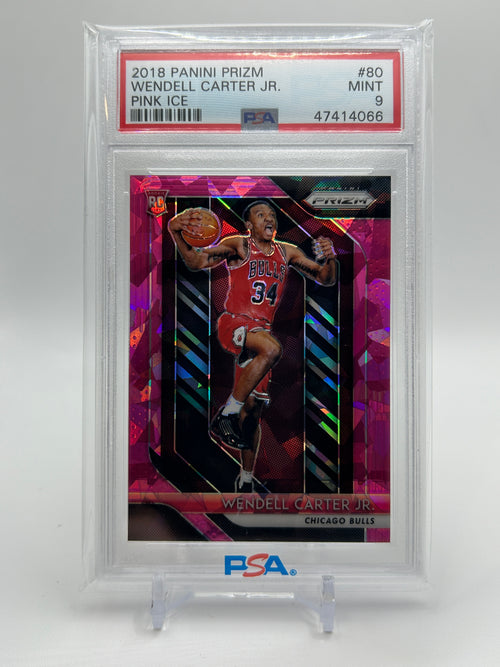 2018 Panini Prizm Wendell Carter Jr. Pink Ice Prizm Rookie PSA 9 Mint