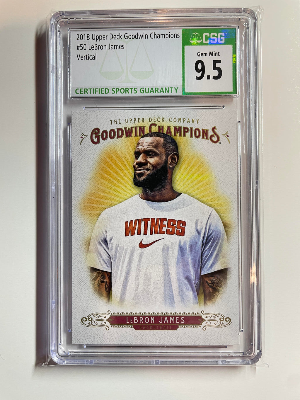 2018 Upper Deck Goodwin Champions #50 LeBron James CSG 9.5 Mint