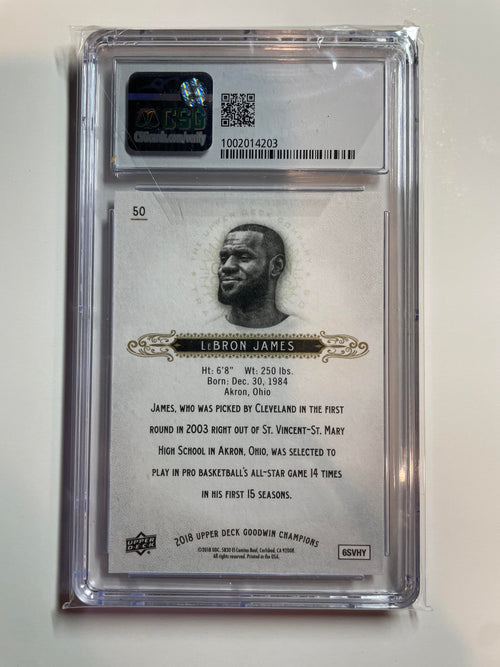 2018 Upper Deck Goodwin Champions #50 LeBron James CSG 9.5 Mint