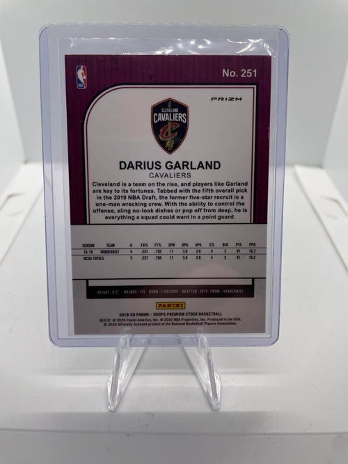 2019-20 NBA Hoops Premium Stock Darius Garland Laser Prizm RC #251