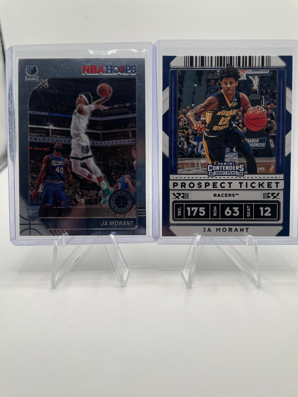 2019-20 Panini Hoops Premium Stock Ja Morant Rookie + Contenders Prospect Ticket