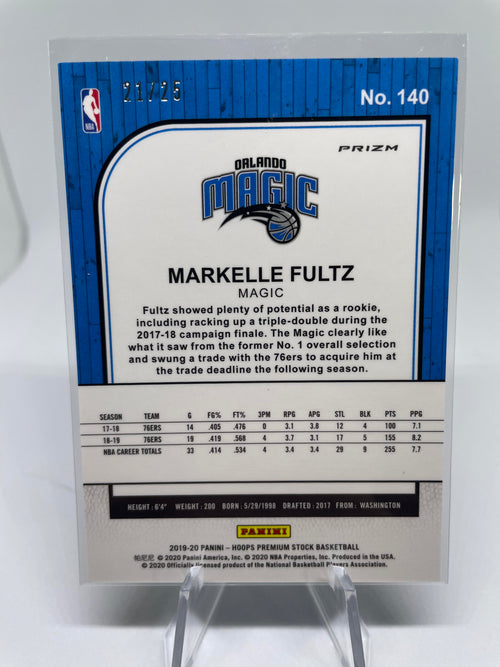 2019-20 Panini NBA Hoops Premium Stock Markelle Fultz Pink Prizm /25