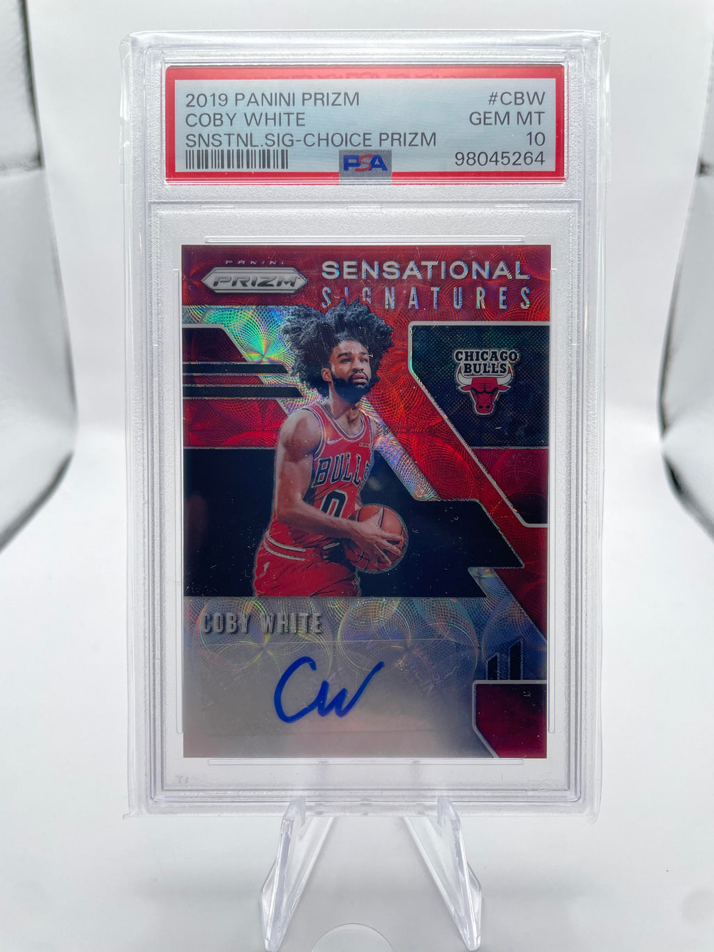 2019-20 Panini Prizm Coby White Sensational Choice Prizm Rookie Auto SP PSA 10