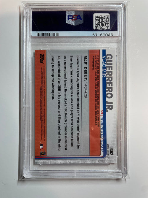 2019 Topps Update #US62 Vladimir Guerrero Jr RC Blue Jays PSA 9 MINT