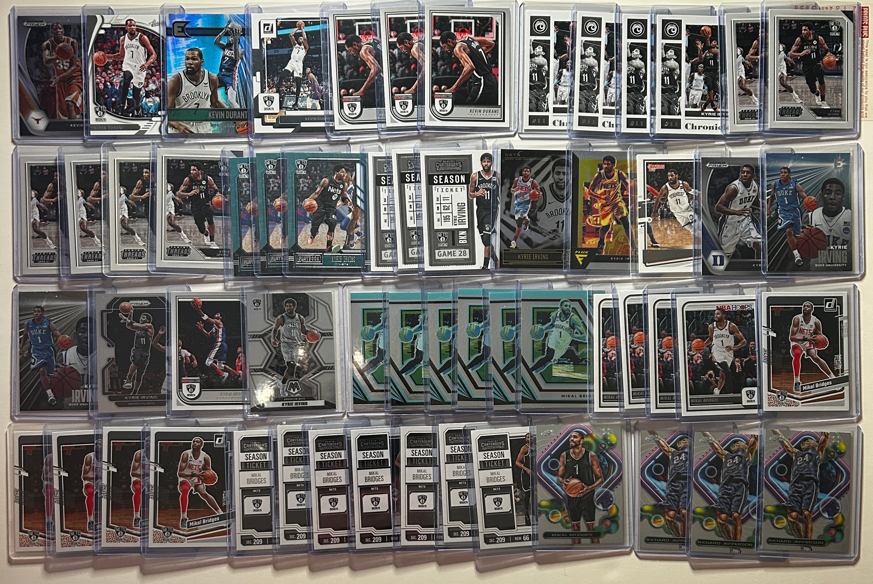 2020-2025 Panini Brooklyn Nets Base + SP + Insert Lot Durant Kyrie Harden (x171)