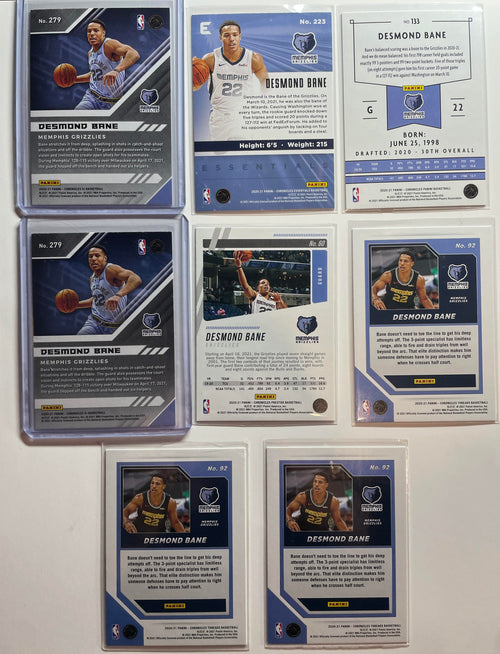 2020-21 Panini Chronicles Desmond Bane XR Holo + Essentials Rookie Set (x8)