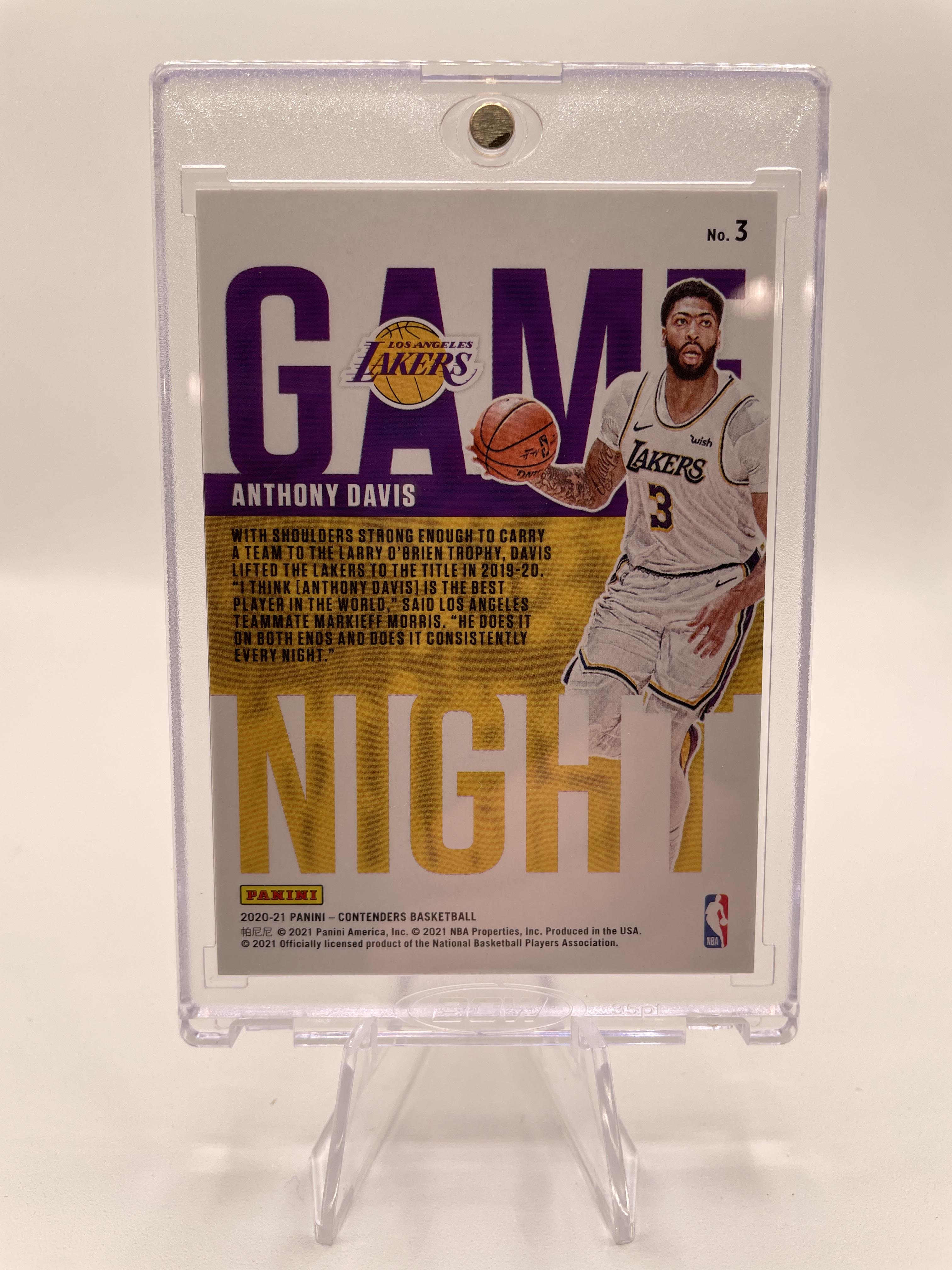 2020-21 Panini Contenders Anthony Davis Game Night Orange Cracked Ice SP /25