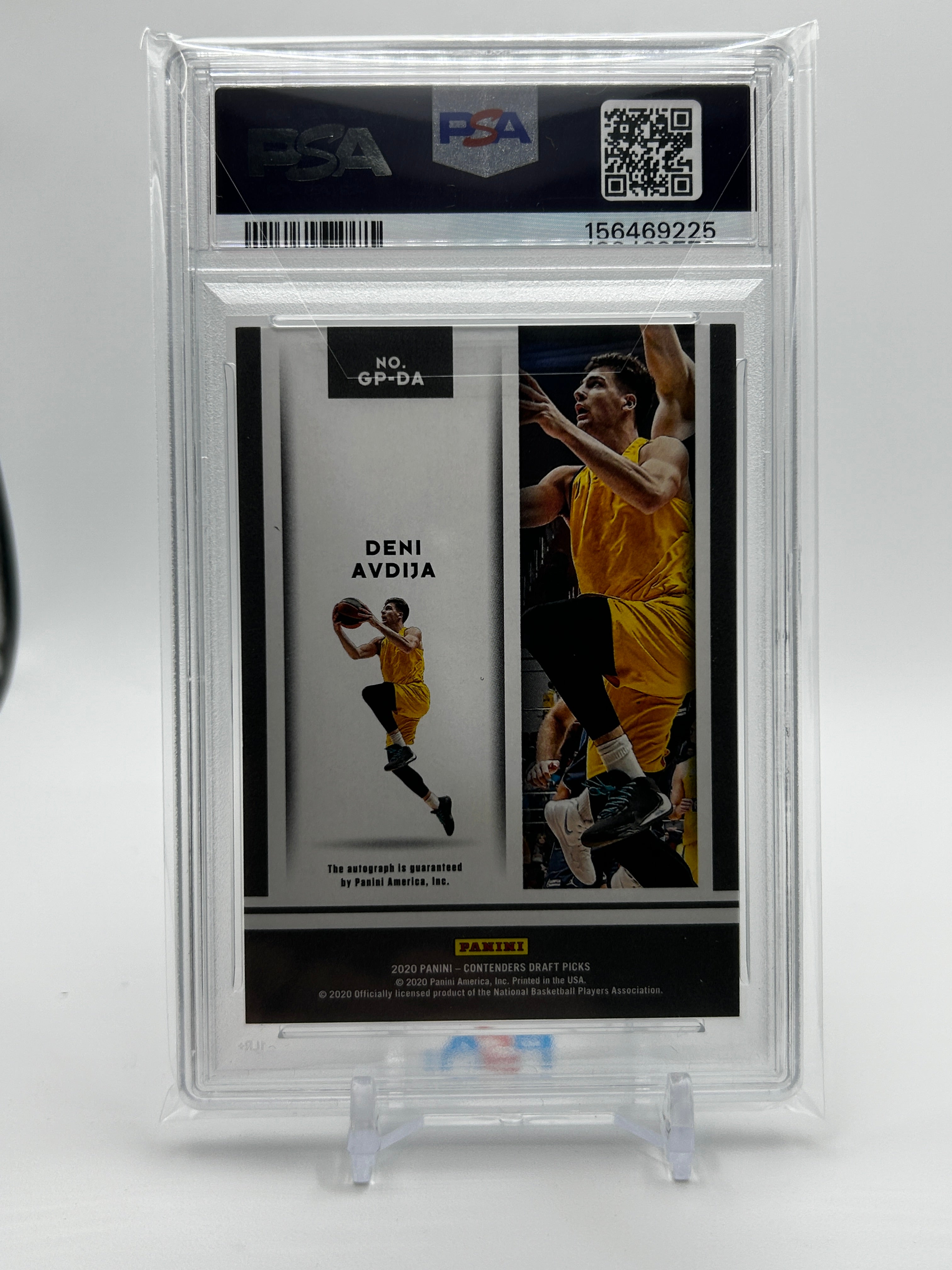 2020-21 Panini Contenders Deni Avdija Game Day Cracked Ice Rookie Auto /23 PSA 9