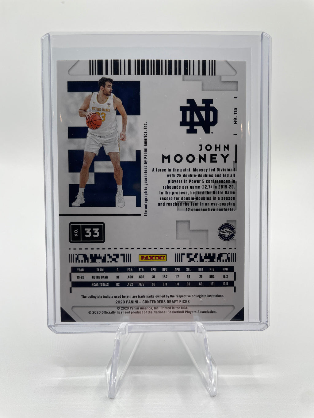 2020-21 Panini Contenders John Mooney Prospect Ticket Rookie Auto #33