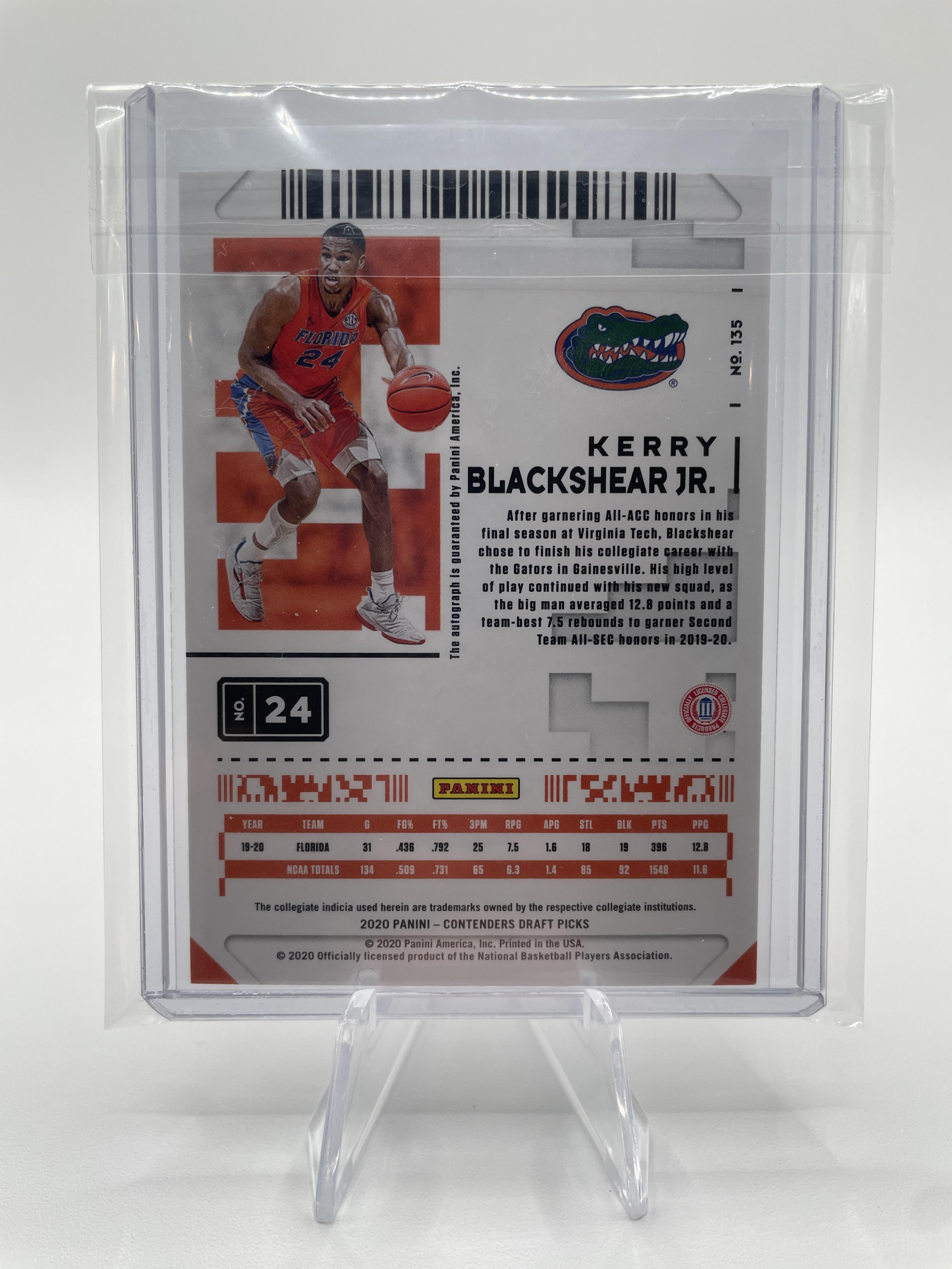 2020-21 Panini Contenders Kerry Blackshear Prospect Ticket Rookie Auto #24