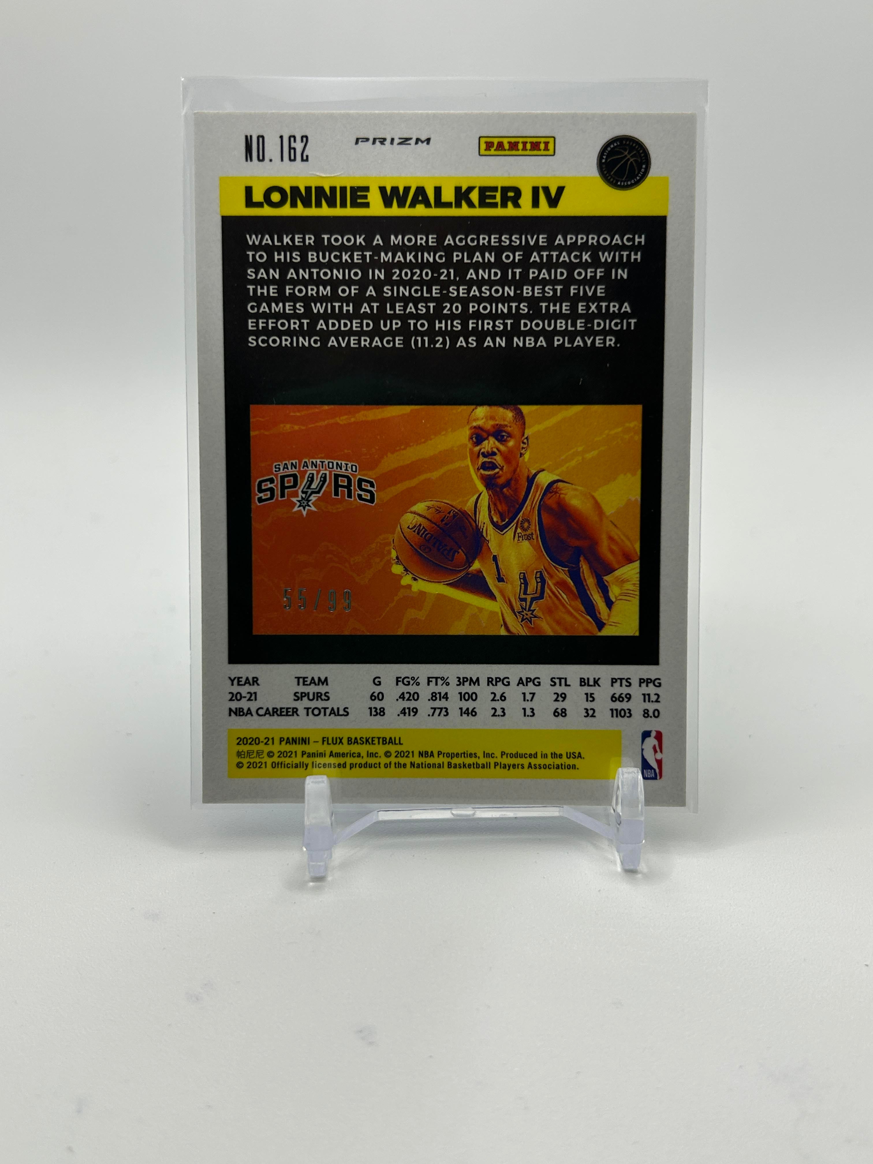2020-21 Panini Flux Lonnie Walker Blue Prizm /99
