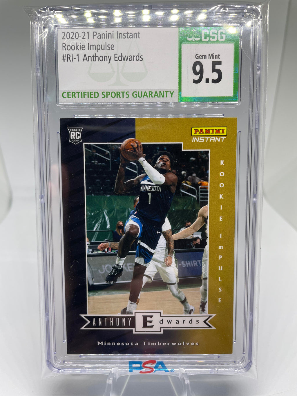 2020-21 Panini Instant Anthony Edwards Rookie Impulse SP 1740 CSG 9.5 POP 1